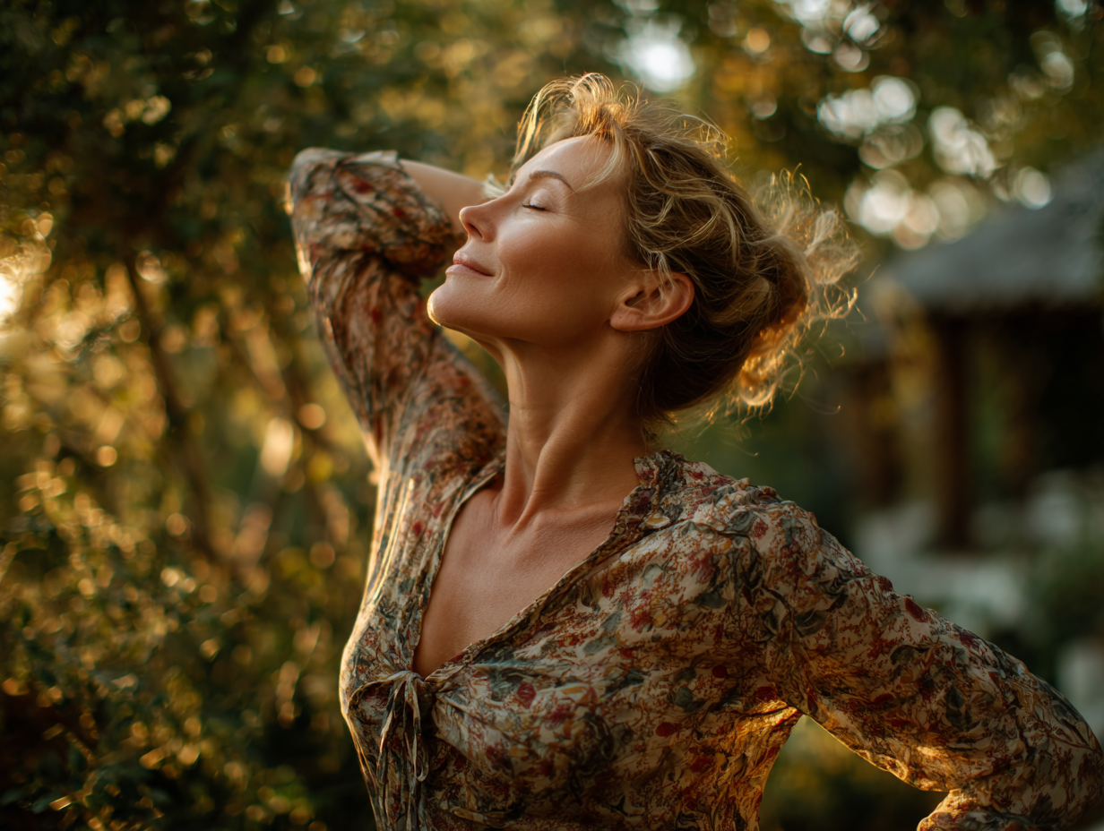 Люди зрілого віку практикують йогу в парку